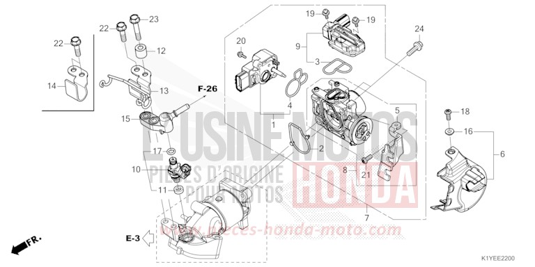 DROSSELKLAPPENGEHAEUSE/KRAFTSTOFFEINSPRITZUNG von PCX 125 MAT DIM GRAY METALLIC (NHC34) von 2025